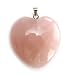 All Products : Crystal 30mm HEART GEMSTONE Bead Pendant ~ ROSE QUARTZ