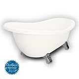 American Bath Factory B1-1720-BB-DM7-M2-45-CH-C1-LH Churchill Slipper Clawfoot Bathtub in Bisque, Ar