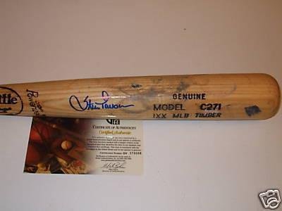 Steve Tolleson Minnesota Twins Rookie Signed Bat GAI - Autographed MLB Bats