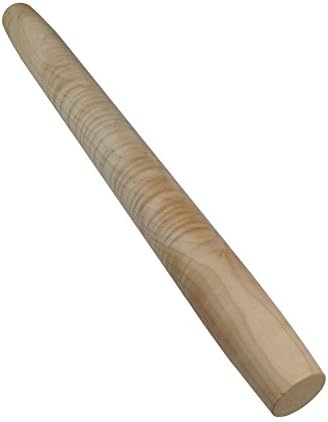 Large Curly Maple French Rolling Pin, 20 inches long, a handmade tapered rolling pin ideal for all dough rolling needs!
