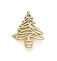 14k Lined Christmas Tree Pendant