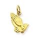 14k Yellow Gold Praying Hands Charm