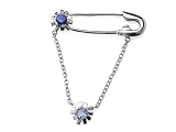Zandra Rhodes 925 Silver Aquamarine & Sapphire Brooch