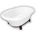 American Bath Factory B1-3720-WW-DM7-M2-45-OB Duchess Double Ended Clawfoot Bathtub in White, Armada