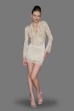 Golden Long Sleeve Lace Dresses by eDressMe new york
