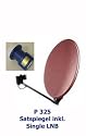P325 Satspiegel 60 cm Stahl rot + Universal Single LNB 0,2 dB