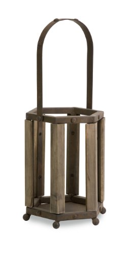 CK Classic Iron Wood Accent Wine Bottle Holder