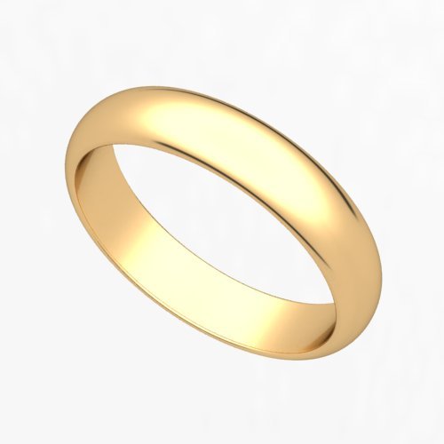 18k Yellow Gold 4mm Classic Plain Wedding Band Ring