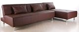 Sofa Couch Schlafsofa Bendigo, mit Ottomane ~ braun