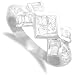 Jewelco London 18 carat solid white gold 0.77 carat baguette and princess cut Fine Diamond designer Ring