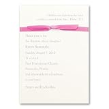 Ecru with Pink Ribbon Wedding Invitations