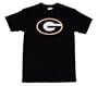 Georgia Bulldogs 100-Percent Cotton Puff Logo Short Sleeve T-Shirt (Small, Black)