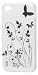 iProtect Premium Hardcase / Cover / Case / Hülle für Apple iPhone 4 / 4S Schnetterling Case in WEIß / WEISS in der "FLOWER AND BUTTERFLY EDITION"