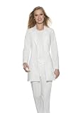Baby Phat Women's Notched Lapel Lab Coat in White with Snap Front Closure