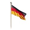 Fahnenmast aus Aluminium 6,20 m - mit Deutschlandflagge und goldener Kugel