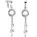 Handcrafted Austrian Crystal Modish Circular Cosmic Drop Clip Earrings