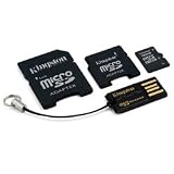 Kingston Mobility Kit - 16 GB microSDHC Flash Memory Card with SD and miniSD Adapters + USB Reader MBLYG2/16GB