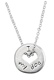 Rockin' Doggie Pewter Heart Necklace, I Love My Dog