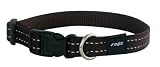 Rogz Reflective 5/8-Inch Snake Dog Collar, Small to Medium, Chocolate