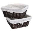 Burlington Baby Large Espresso Willow Basket Set with Liner, White