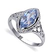 Sterling Silver Band Blue Topaz Gemstone Ring