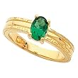 14K Yellow Gold Tsavorite Greek Design Ring