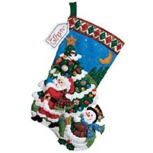 Bucilla 18-Inch Christmas Stocking Felt Applique Kit, Tree Shopping