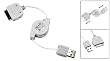 Cellet Apple iPod 20G, 40G, 40G Photo, 60G Photo, Mini iPod, Nano, 4th and 5th Generation Retractable Data Cable (USB)- retail packaging