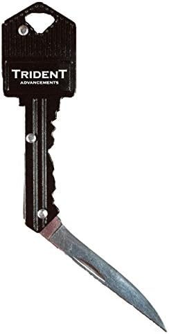 Sharp Black Key Knife with LockBack - Trident Advancements - Stainless Steel Straight Edge Concealed with Keys, Key Chain Blade Perfect for Camping Outdoors First Aid Kits and Every Day Carry