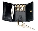 Budd Leather European Crocodile Bidente 6 Hook Key Case
