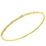 Hammered Satin Bangle Bracelet with Diamonds .20cttw