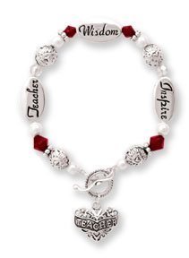 Clearly Charming Teacher Silver & Crystal Expressively Yours Bracelet