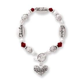 Clearly Charming Teacher Silver & Crystal Expressively Yours Bracelet