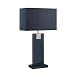 Lite Source LS-21282BLK/BLK Remigio 24-1/2-Inch 60-Watt Leather Table Lamp with Fabric Shade, Black