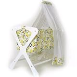 Dito Dot Cariboo Classic Bassinet w/ veil - Bassinet color:White, Bedding color: Pink