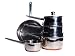 Ethos Double Pour Saucepan Set, Copper Based, Stainless Steel, 5 Piece