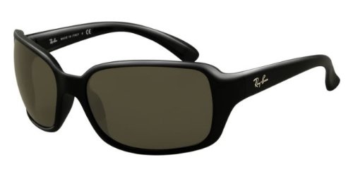 RAY BAN RB 4068 RB4068 601/58 BLACK PLASTIC FRAME GRAY GREEN POLARIZED LENS SUNGLASSES SHADES