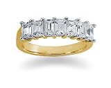 1.75 Emerald Cut Diamond Band in 14k Yellow Gold