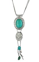 Collier de turquoise reconstituée sur Métal patiné