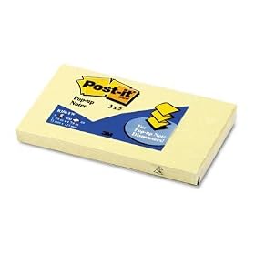 Post-it Notes, Original Pop-up Refill, 3 Inches x 5 Inches, Canary Yellow, 1 Pad per Pack (R350-YW)