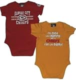 NFL Team Newborn Baby Gerber Two Pack Short Sleeve Bodysuit Creepers (0-3 Months, Kansas City Chiefs)