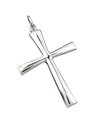 925 Silver Barrel Plain Cross Pendant