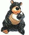 Cute Willie Black Bear Slurping Up The Honey (Yum) Glossy Kitchen Decorative Cookie Holding Jar With Lid (Or Trinket Treasure Box) 10