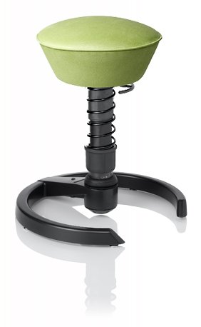 SWOPPER CLASSIC 3D-Aktiv-Bürostuhl Hocker Sitzpolster Normal, Farbe pistacchio, Fussring mit Metallgleiter, Feder SMALL, Basis Anthrazit, Federfarbe schwarz (SWOP22SML)