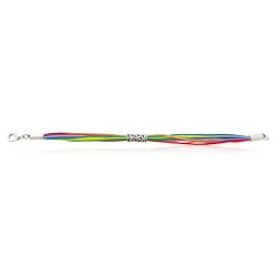 Pewter Design on Gay Colors Stringged Hemp Bracelet