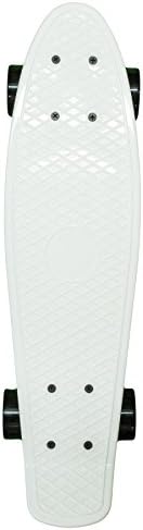 Waveline Skate 22 Inch High Quality Complete Skateboard (White/ Black)
