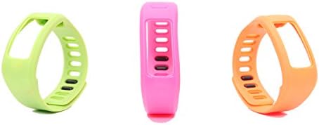 Sportsrain 3 Pieces Wrist Band Replacement for Garmin Vivofit, S Size, Pink Green Orange