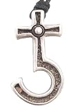 Upside Down Question Mark Pewter Pendant Necklace