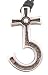Upside Down Question Mark Pewter Pendant Necklace