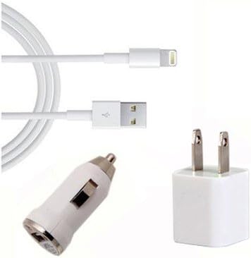 California Cable Market TM Charging Data Sync Package for IPHONE 6 FT (1.8 METERS) LIGHTNING USB CABLE CORD HIGH QUALITY CAR CHARGER AND WALLPLUG OUTPUT COMPATIBLE WITH IPHONE 6 6 PLUS 5 5S 5C IPOD IPAD AIR MINI IOS 7 8